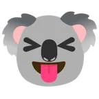 faccina che strizza gli occhi e mostra la lingua + koala