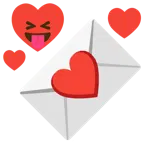faccina che strizza gli occhi e mostra la lingua + lettera d’amore