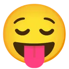 squinting face with tongue + relieved face