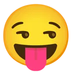 squinting face with tongue + smirking face