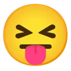 squinting face with tongue + neutral face