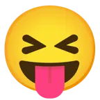 squinting face with tongue + expressionless face