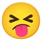 squinting face with tongue + confused face