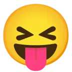 squinting face with tongue + confounded face