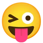 squinting face with tongue + winking face with tongue
