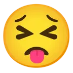 squinting face with tongue + worried face