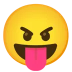 squinting face with tongue + angry face
