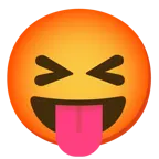 squinting face with tongue + enraged face