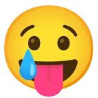 squinting face with tongue + crying face