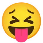 squinting face with tongue + persevering face