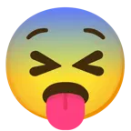squinting face with tongue + fearful face