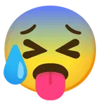squinting face with tongue + anxious face with sweat