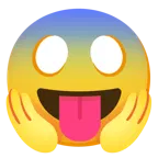 squinting face with tongue + face screaming in fear