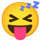 squinting face with tongue + sleeping face