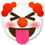 faccina che strizza gli occhi e mostra la lingua + faccina pagliaccio