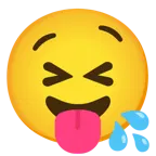 squinting face with tongue + drooling face