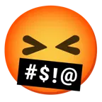 squinting face with tongue + face with symbols on mouth