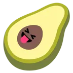 faccina che strizza gli occhi e mostra la lingua + avocado