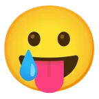 squinting face with tongue + smiling face with tear