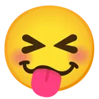 squinting face with tongue + woozy face