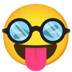 faccina che strizza gli occhi e mostra la lingua + faccina travestita
