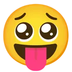 squinting face with tongue + pleading face