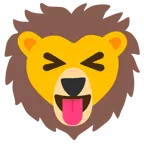 faccina che strizza gli occhi e mostra la lingua + leone