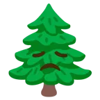faccina delusa + albero sempreverde