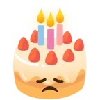 faccina delusa + torta di compleanno