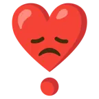 faccina delusa + punto esclamativo a cuore