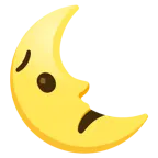 faccina preoccupata + faccina ultimo quarto di luna