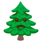faccina preoccupata + albero sempreverde