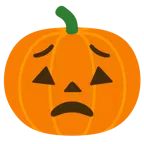 faccina preoccupata + zucca di Halloween