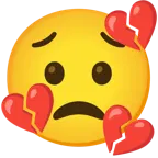 faccina preoccupata + cuore infranto