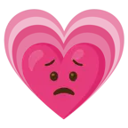 faccina preoccupata + cuore che cresce