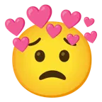 faccina preoccupata + cuore con freccia