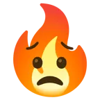 faccina preoccupata + fuoco