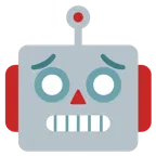 faccina preoccupata + faccina di robot