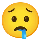 faccina preoccupata + faccina che sbava