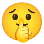 faccina preoccupata + faccina che zittisce