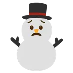 faccina preoccupata + pupazzo di neve senza neve