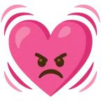 faccina arrabbiata + cuore che batte