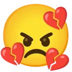 faccina arrabbiata + cuore infranto