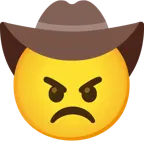 faccina arrabbiata + faccina con cappello da cowboy