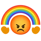 faccina accigliata + arcobaleno