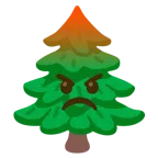 faccina accigliata + albero sempreverde