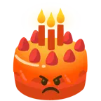 faccina accigliata + torta di compleanno