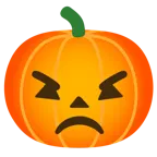 faccina accigliata + zucca di Halloween