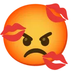 faccina accigliata + impronta della bocca