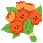 faccina accigliata + mazzo di fiori